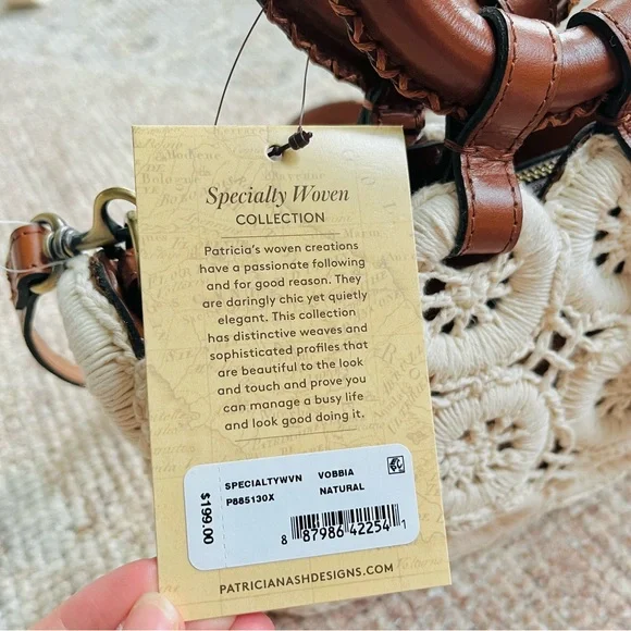 NEW Patricia Nash Vobbia Small Tote Crochet Macrame with Ring Handles - Picture 5 of 8